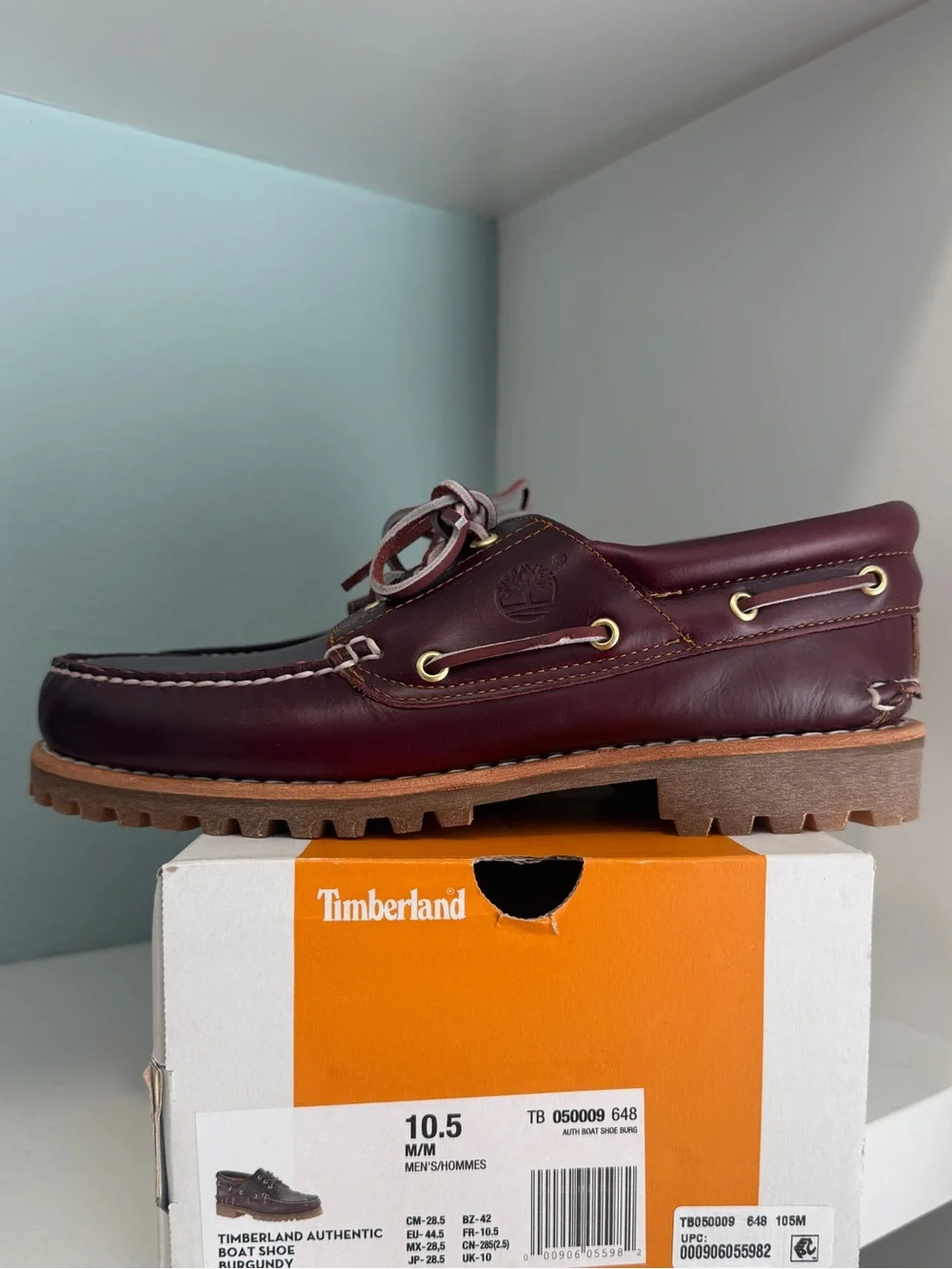 Timberland Authentic Boat Shoe 3 Eye Lug NEW Burgundy TB050009 648